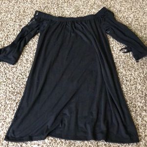 Off the shoulder black dress